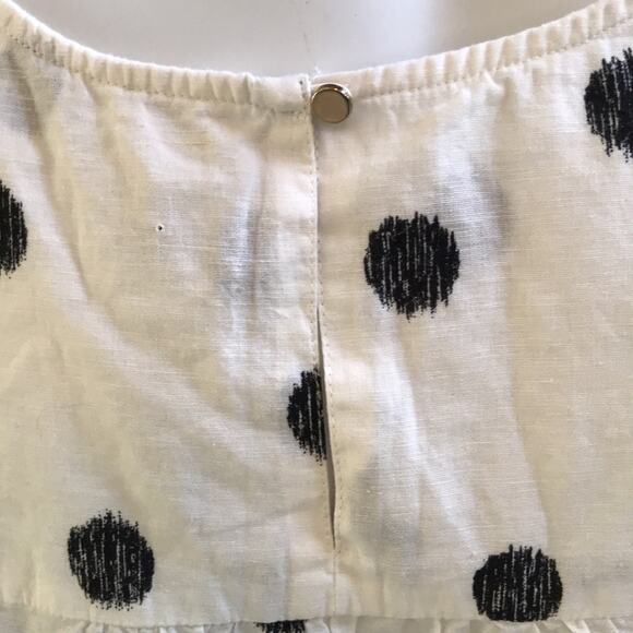 NEW A New Day Cotton Linen Polka Dot Sheer White Black Tank Women's Size M - Picture 5 of 9